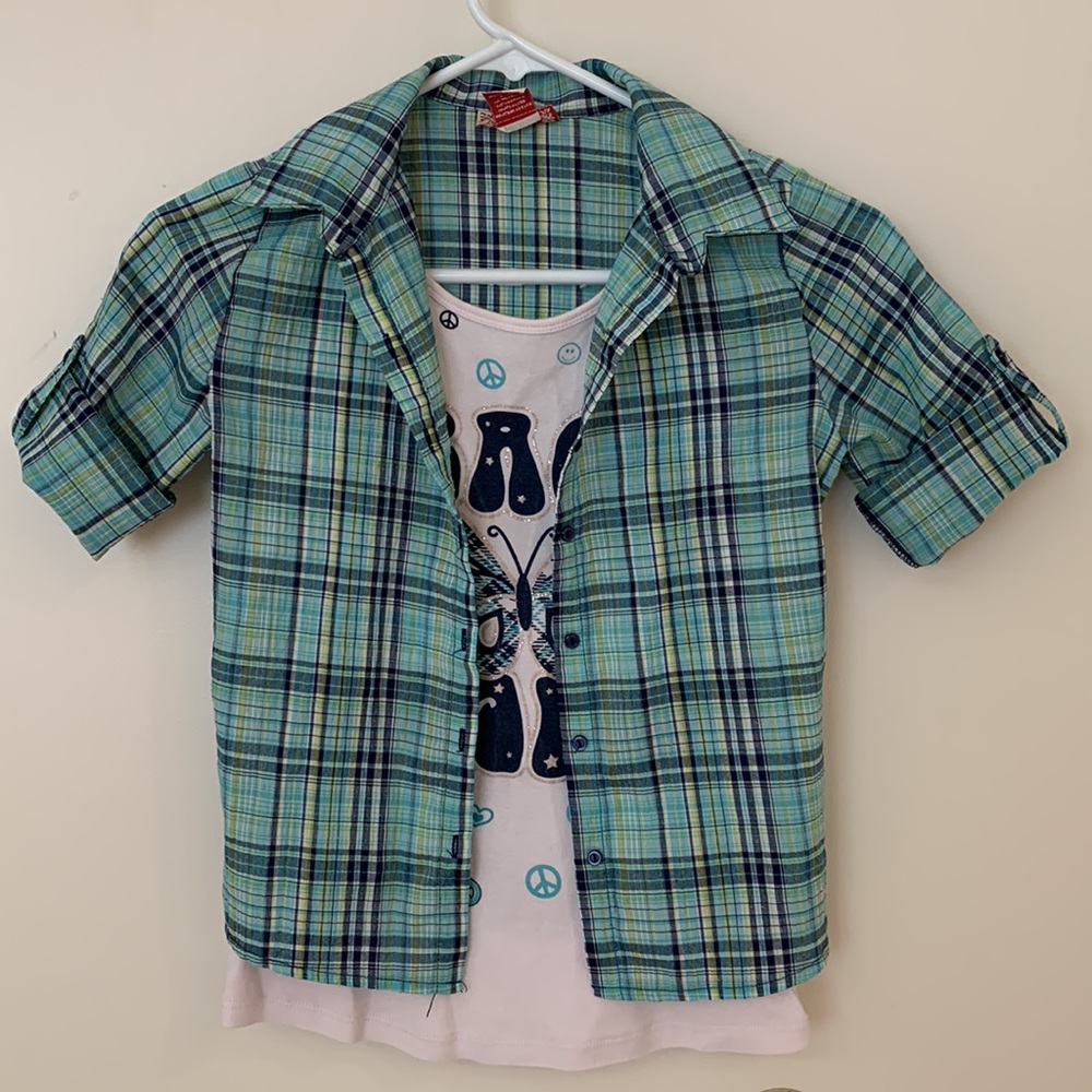 Beautees Girl’s Plaid Top